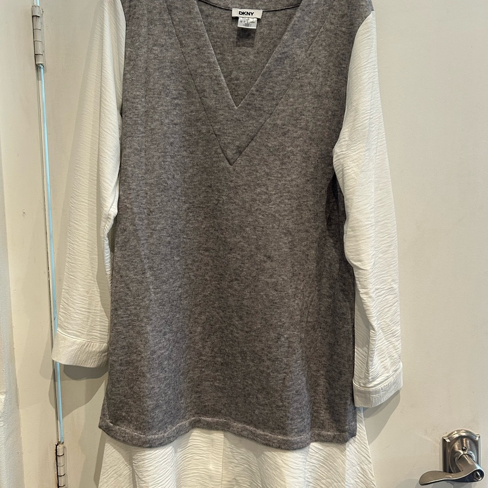 DKNY Heather Gray Knit Top
